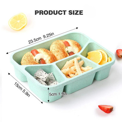 Bento Lunch Box 4 Διαμερισμάτων Δοχεία προετοιμασίας γευμάτων Κουτί μεσημεριανού γεύματος για παιδιά Ανθεκτικό χωρίς BPA επαναχρησιμοποιήσιμα δοχεία αποθήκευσης τροφίμων Σχολεία