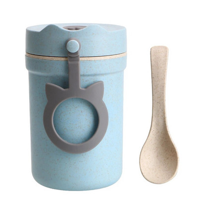 Σιταρένιο άχυρο Food Container Keeper 330ml Κουτί πρωινού για σούπα Σφραγισμένο μικρό κουτί γεύματος για παιδιά στεγανό κουτί Bento Meal Prep