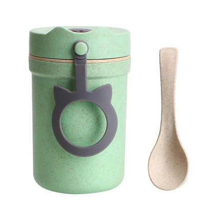 Σιταρένιο άχυρο Food Container Keeper 330ml Κουτί πρωινού για σούπα Σφραγισμένο μικρό κουτί γεύματος για παιδιά στεγανό κουτί Bento Meal Prep