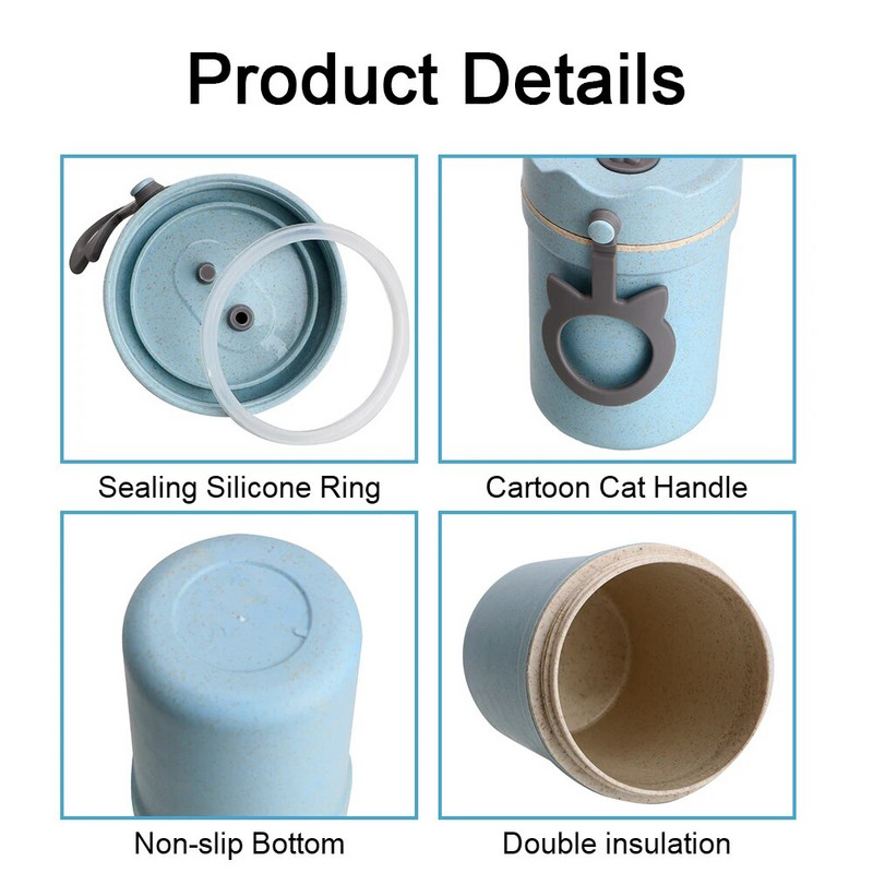 Búzaszalma ételtartó 330 ml-es reggeliződoboz leveshez Lezárt kis ebéddoboz gyerekeknek Szivárgásmentes étkezés előkészítő Bento doboz