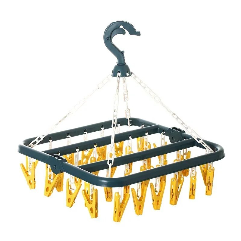 Uus plastikust kuivatusrest Lihtne tuulekindel laste mitme klambriga sokiklamber riputada beebi mähkmehoidja kokkupandav hoiustamisriideriide