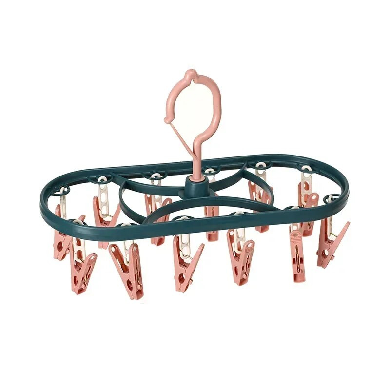 Uus plastikust kuivatusrest Lihtne tuulekindel laste mitme klambriga sokiklamber riputada beebi mähkmehoidja kokkupandav hoiustamisriideriide