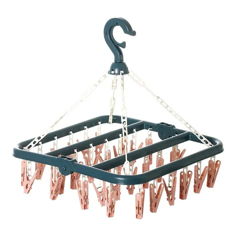 Uus plastikust kuivatusrest Lihtne tuulekindel laste mitme klambriga sokiklamber riputada beebi mähkmehoidja kokkupandav hoiustamisriideriide