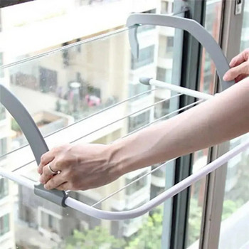 Преносима стойка за сушене на дрехи Балкон Сгъваема стойка за кърпи Външна пола Държач за окачване Домашни практични органайзери