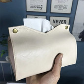 Tissue Box,Crazy Horse Texture PU Leather Modern Stylish Cube Tissue Box - Διακοσμητικός οργανωτής για επιτραπέζια, μπάνιο, γραφείο