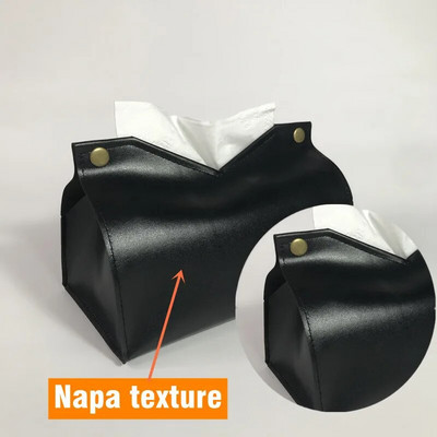 Tissue Box,Crazy Horse Texture PU Leather Modern Stylish Cube Tissue Box - Διακοσμητικός οργανωτής για επιτραπέζια, μπάνιο, γραφείο