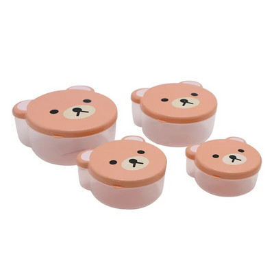 4 τμχ Παιδικό κουτί Bento Cartoon Cute Bear Κουτί μεσημεριανού γεύματος Κουτί αποθήκευσης τροφίμων σε εξωτερικό χώρο Κουζίνα Δοχείο Κουζίνα Παιδικό Κουτί μεσημεριανού φούρνου μικροκυμάτων για παιδιά