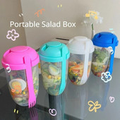Φορητό μπουκάλι 1L Δοχείο σαλάτας Bento Salad Bowl with Fork Lunch Salad Box Δοχεία αποθήκευσης τροφίμων Αξεσουάρ κουζίνας
