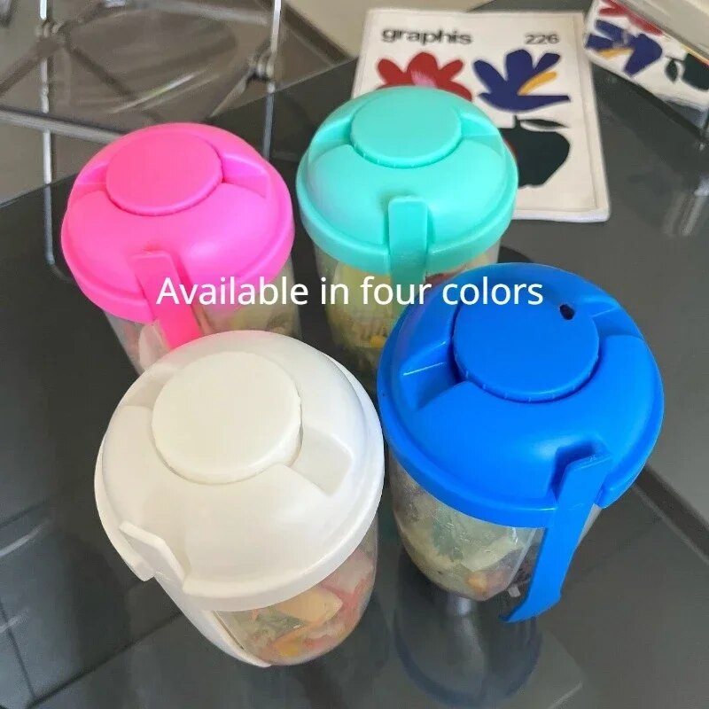 1L kaasaskantav pudeli salatikonteiner Bento salatikauss kahvliga lõunasalatikarbiga Toidu säilitusnõud Köögitarvikud