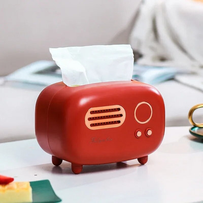Ρετρό Ραδιόφωνο Μοντέλο Tissue Box Επιτραπέζιο θήκη χαρτιού Vintage Dispenser Αποθήκευση Θήκη χαρτοπετσέτας Organizer Ornament Craft