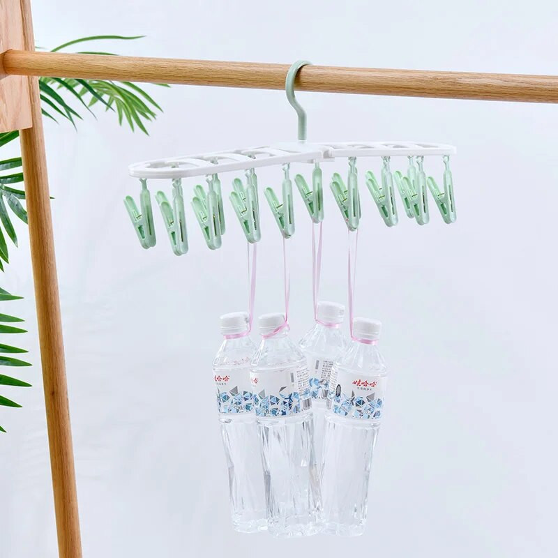 Majapidamises kasutatav multifunktsionaalne riidenagis mitme klambriga riidepuu tuulekindel rõdu kokkupandav kuivatusriide beebi sokid riided