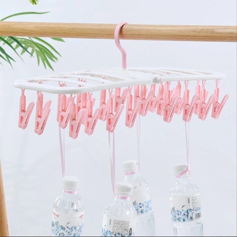 Majapidamises kasutatav multifunktsionaalne riidenagis mitme klambriga riidepuu tuulekindel rõdu kokkupandav kuivatusriide beebi sokid riided