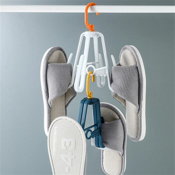 Многофункционална пластмасова сушилня Вертикална стойка за дрехи Поставка за обувки Кука за сандали Кука за външни дрехи Поставка за закачалка за обувки