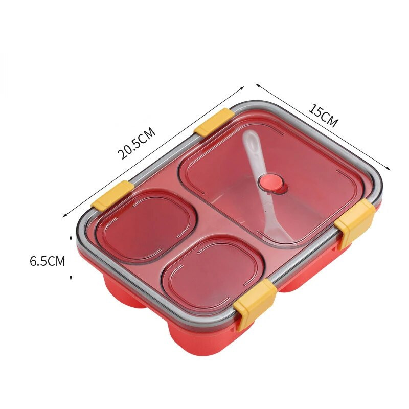 Jagatud bentokarp õpilastele, kolm jagatud lõunakarpi, neli kaetud supikarpi, plastikust lauanõud, mikrolaineahjus suletud lõunakarp