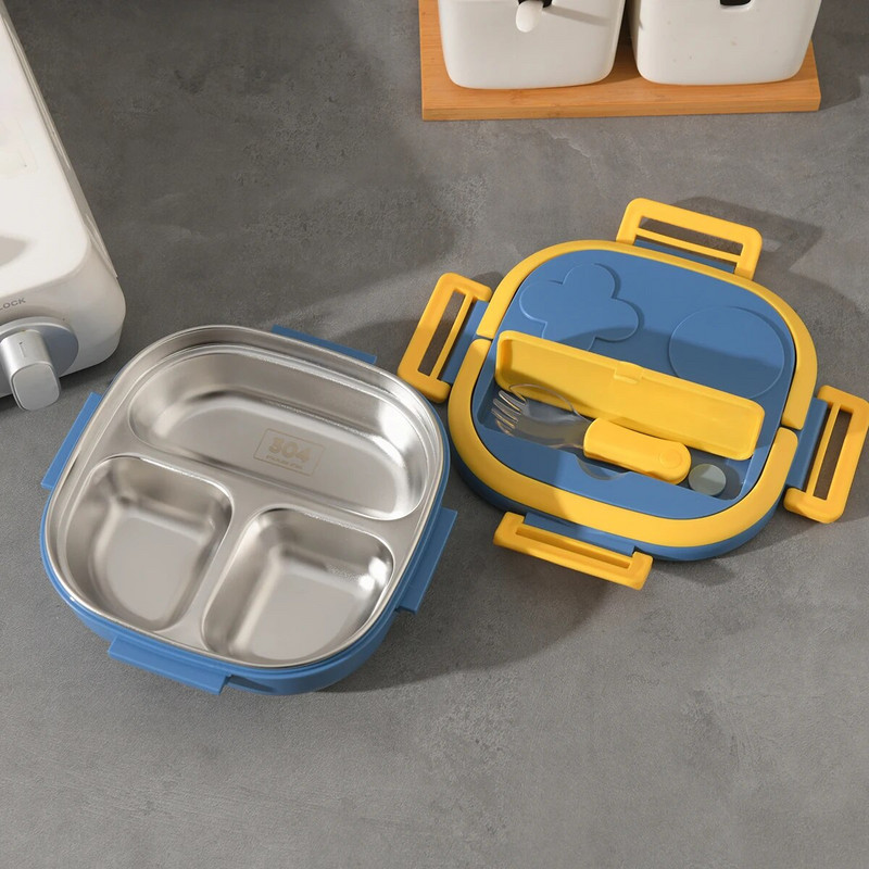 1 tk- nelja nupuga suletud roostevabast terasest lõunakarp Loominguline üliõpilaste lõunakarp Igapäevane ettevõtte kingitus bentokarp