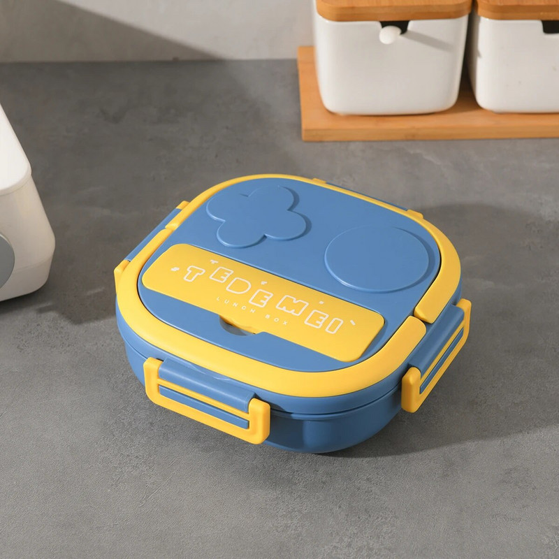 1 tk- nelja nupuga suletud roostevabast terasest lõunakarp Loominguline üliõpilaste lõunakarp Igapäevane ettevõtte kingitus bentokarp