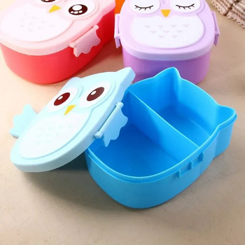 Φορητό κουτί μεσημεριανού κουκουβάγιας Cartoon Φούρνος μικροκυμάτων Ασφαλές για τρόφιμα Πλαστικό κουτί για πικνίκ για παιδιά Παιδικό σχολικό γραφείο Bento Box
