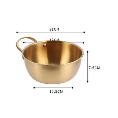 1 PC Creative roostevabast terasest ramenikauss korea friuti salatikauss kuldne supikauss ühekihiline kodune lauanõud kööginõud