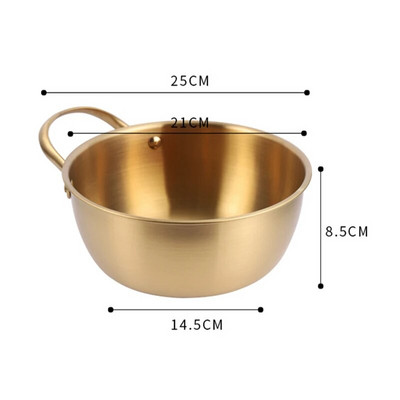 1 PC Creative roostevabast terasest ramenikauss korea friuti salatikauss kuldne supikauss ühekihiline kodune lauanõud kööginõud