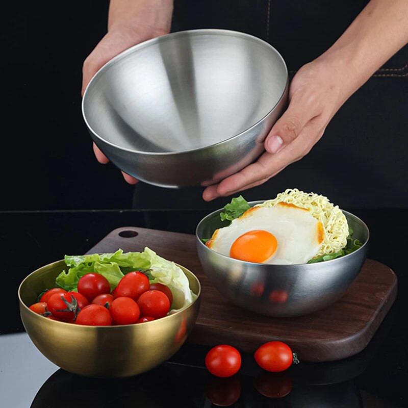1 PC Creative roostevabast terasest ramenikauss korea friuti salatikauss kuldne supikauss ühekihiline kodune lauanõud kööginõud