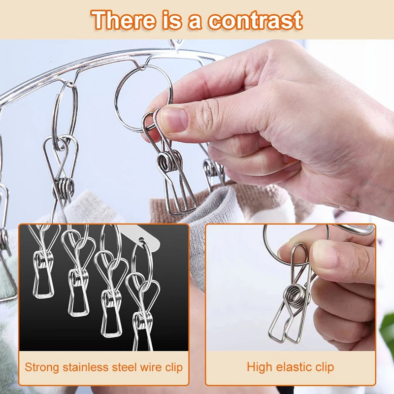 Roostevabast terasest riiete kuivatusriide tuulekindel riideriiul 6/20 klambrit sokk pesu õhutus riidepuu aluspesu sokid pükste hoidja