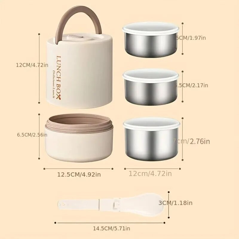 304 Rozsdamentes acél többrétegű ebédlődoboz szigetelt Bento élelmiszertároló tároló Hordozható kültéri piknik szivárgásmentes iskolai asztal