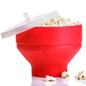 Νέα Silicone Popcorn Maker Μικροκυμάτων Κάδος Popcorn Πτυσσόμενος κάδος σιλικόνης Popcorn Poppers Bowl DIY Popcorn Maker με καπάκι
