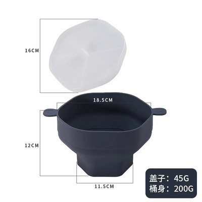 Novi silikonski aparat za kokice Posuda za kokice za mikrovalnu Sklopiva silikonska posuda za kokice Poppers zdjela DIY aparat za kokice s poklopcem