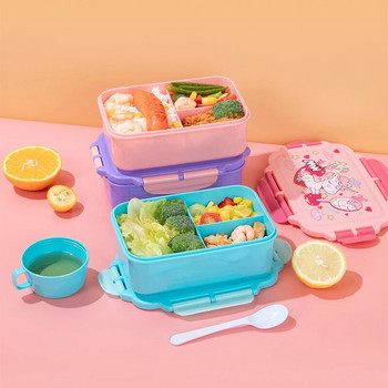 Сладък еднорог Bento Кутия за обяд и бутилка вода за деца Момичета Kawaii Деца Кутия за обяд Кутии за сандвичи за училищни закуски Контейнер за храна