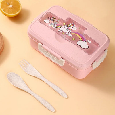 Χαριτωμένο Unicorn Bento κουτί μεσημεριανού γεύματος και μπουκάλι νερού για παιδιά κορίτσια Kawaii Παιδιά κουτί μεσημεριανού γεύματος Σχολικό σνακ Κουτιά σάντουιτς Δοχείο τροφίμων