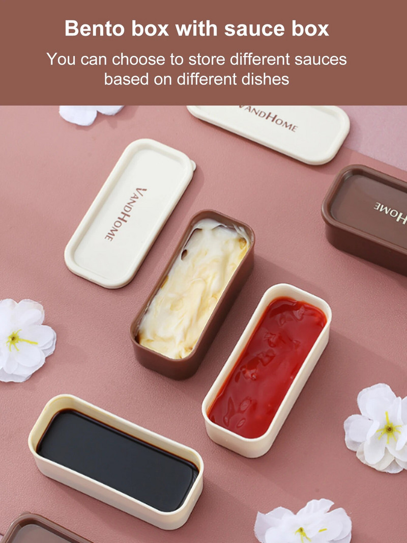 WORTHBUY Mikrohullámú Bento doboz étkészlettel Hordozható kétrétegű ebédlődoboz, szivárgásmentes, osztott ételtároló edények diákoknak, felnőtteknek