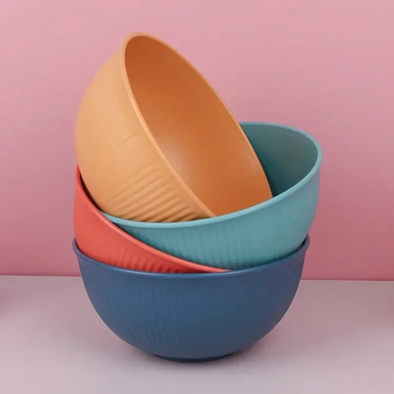 Búzaszalma csíkos tál műanyag tál Háztartási konyha Rizs tésztatál Diákkollégium Egyszerű instant tészta