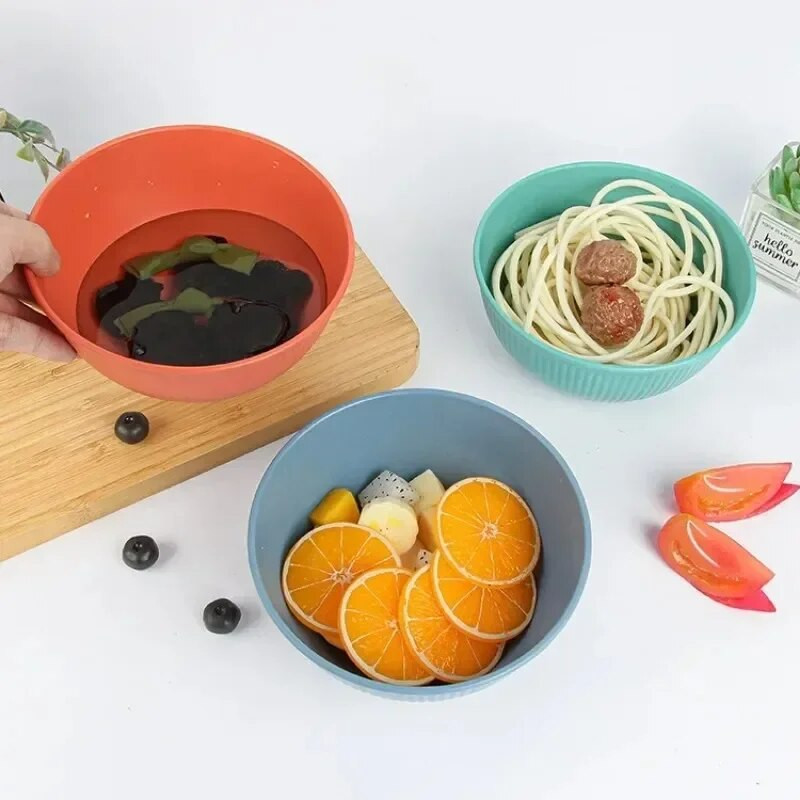 Búzaszalma csíkos tál műanyag tál Háztartási konyha Rizs tésztatál Diákkollégium Egyszerű instant tészta