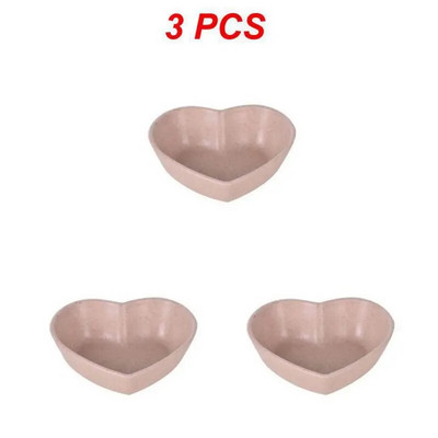 1/3 БР. Сервизи за хранене Мини купа с форма на сърце Купички от пшенична слама за храна Съдове за хранене Купички за подправки с оцет Изгодна кухня