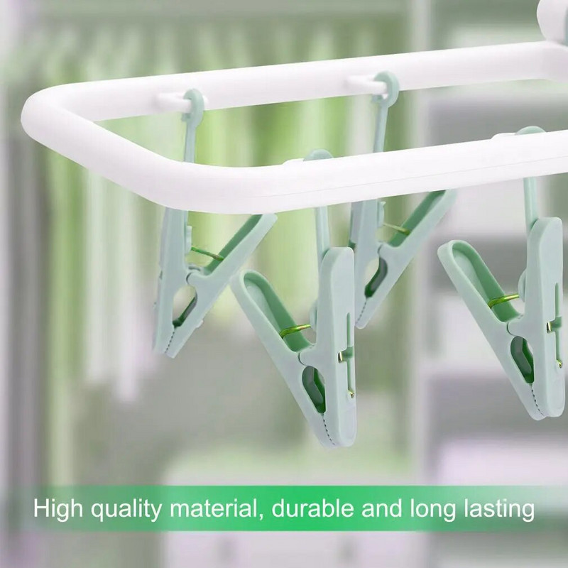 Hordozható összecsukható szárítóállvány Alsóneműk Zokni Clip Multifunkcionális ruhatartó Háztartási ruha Szárazruha Akasztható állvány