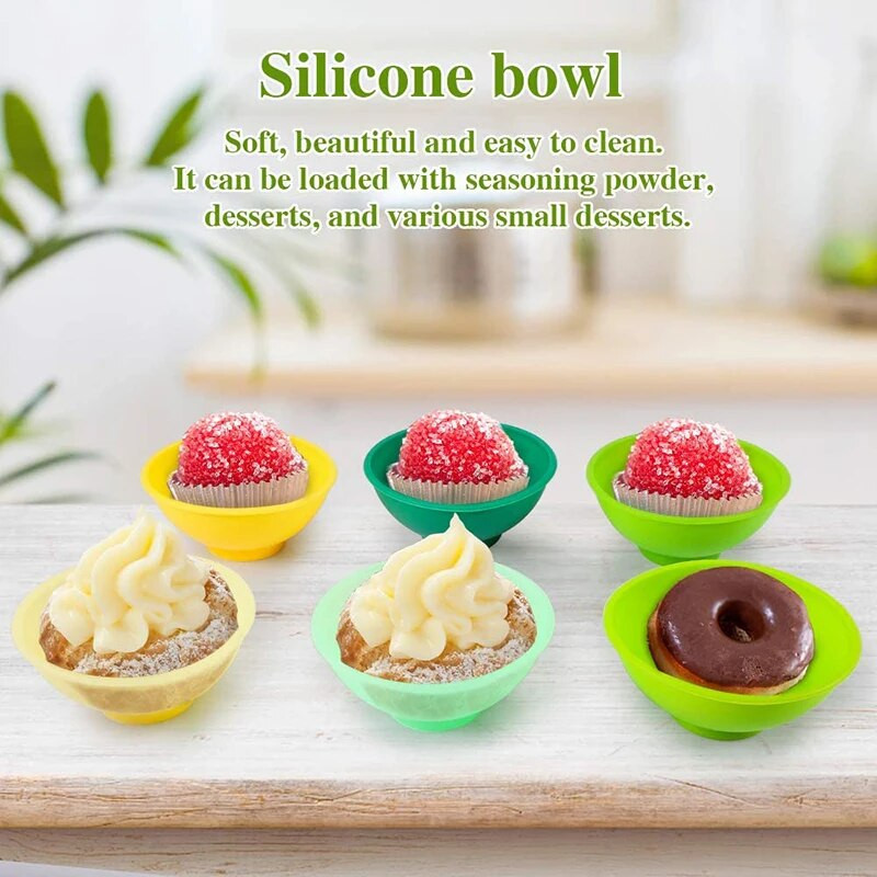 22db/szett Mini szilikon csipet tálak Puha rugalmas baba etetőtál Konyhai kellékek Evőeszközök Szilikon salátástál díszítés