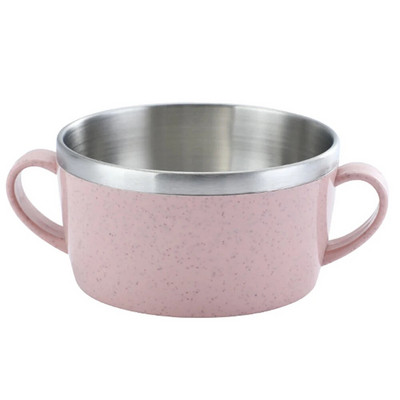 Кухненски прибори за хранене Купа от пшенична слама Купа за хранителен клас пшеница и ориз Двупластова посуда от неръждаема стомана Контейнер за храна Десерт