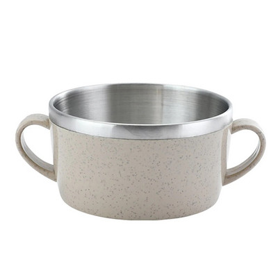 Кухненски прибори за хранене Купа от пшенична слама Купа за хранителен клас пшеница и ориз Двупластова посуда от неръждаема стомана Контейнер за храна Десерт