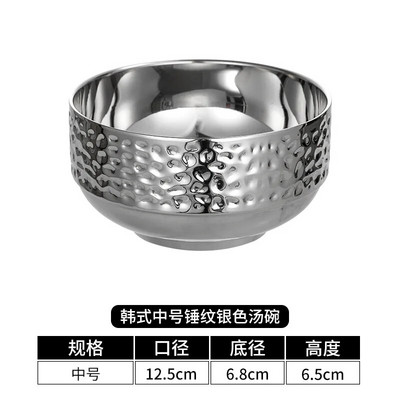 Креативна купа за ориз с изкован модел 304 Двуслойна супа против изгаряне от неръждаема стомана Рамен купи с плодове за детски съдове