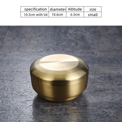 Корейска купа за кимчи 304 двуслойна купа за ориз от неръждаема стомана с капак Домашна купа за супа Ramen Детски купи за ориз против изгаряне