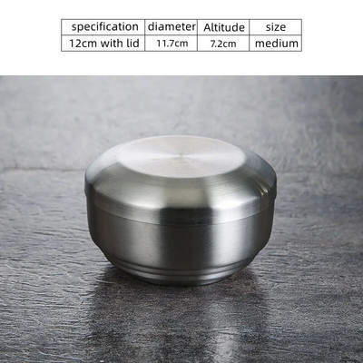 Корейска купа за кимчи 304 двуслойна купа за ориз от неръждаема стомана с капак Домашна купа за супа Ramen Детски купи за ориз против изгаряне