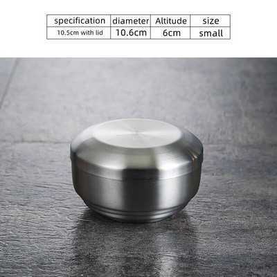 Корейска купа за кимчи 304 двуслойна купа за ориз от неръждаема стомана с капак Домашна купа за супа Ramen Детски купи за ориз против изгаряне