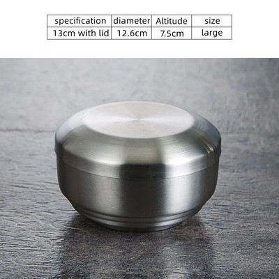 Корейска купа за кимчи 304 двуслойна купа за ориз от неръждаема стомана с капак Домашна купа за супа Ramen Детски купи за ориз против изгаряне