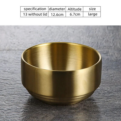 Корейска купа за кимчи 304 двуслойна купа за ориз от неръждаема стомана с капак Домашна купа за супа Ramen Детски купи за ориз против изгаряне