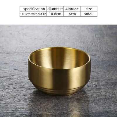 Корейска купа за кимчи 304 двуслойна купа за ориз от неръждаема стомана с капак Домашна купа за супа Ramen Детски купи за ориз против изгаряне