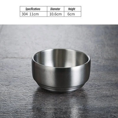 Корейска купа за кимчи 304 двуслойна купа за ориз от неръждаема стомана с капак Домашна купа за супа Ramen Детски купи за ориз против изгаряне