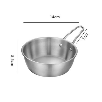 Купа за корейска кухня от неръждаема стомана 304 с дръжка Купи за ориз и вино Ястие за подправки за сос Купа за сервиране на храна Кухненска посуда