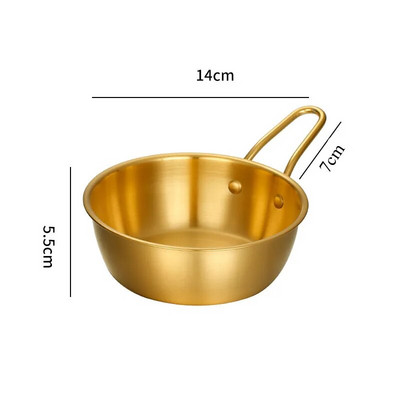 Купа за корейска кухня от неръждаема стомана 304 с дръжка Купи за ориз и вино Ястие за подправки за сос Купа за сервиране на храна Кухненска посуда