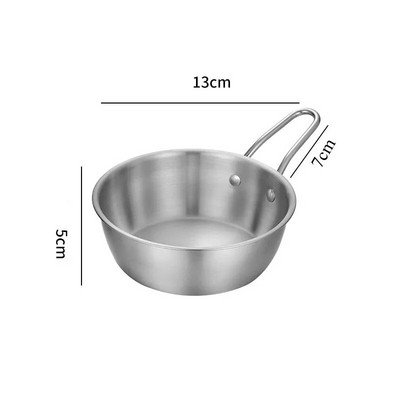 Купа за корейска кухня от неръждаема стомана 304 с дръжка Купи за ориз и вино Ястие за подправки за сос Купа за сервиране на храна Кухненска посуда