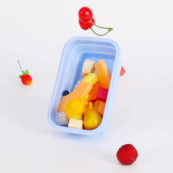 Сгъваем контейнер за съхранение на храна Преносими силиконови контейнери за храна Bento Box за деца Кутия за закуски Кутия за храна Bento Lunch Box Кутия за обяд